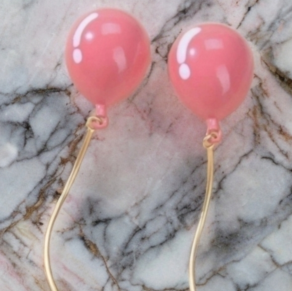 MODCLOTH PINK PARTY BALLOON EARRINGS